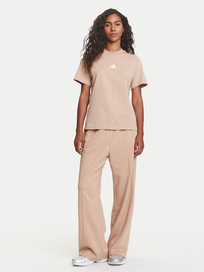 adidas adidas Majica Essentials 3-Stripes JX7616 Bež Regular Fit