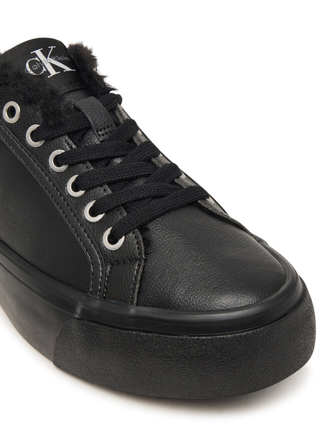 Calvin Klein Sneakers Calvin Klein Vulc Flatf Laceup Lth Fur HW0HW03235 Schwarz