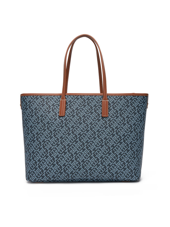 Tommy Hilfiger Bolso Tommy Hilfiger Th Monoplay Leather Tote AW0AW17416 Azul marino