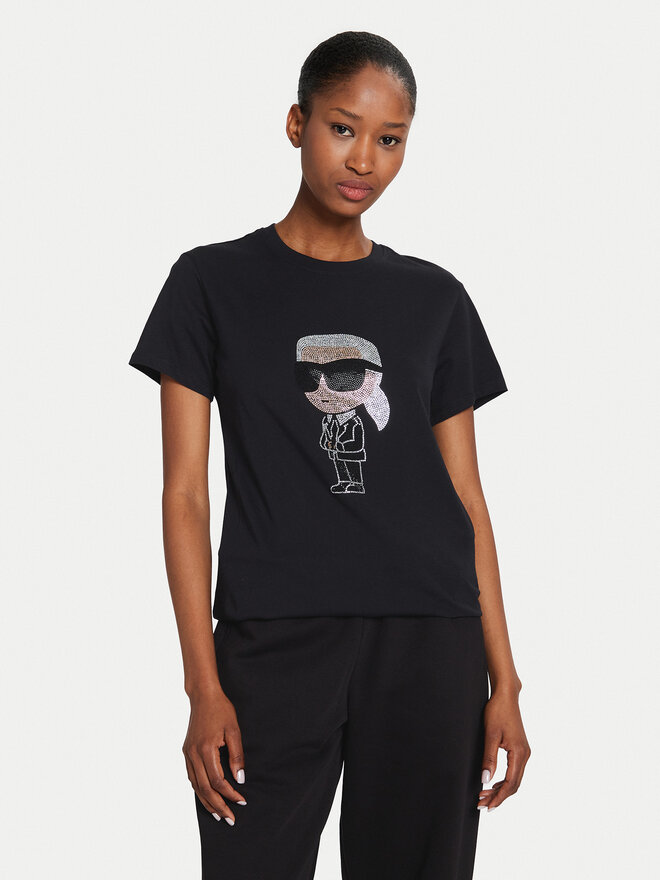 KARL LAGERFELD KARL LAGERFELD T-Shirt Ikonik 2.0 230W1770 Μαύρο Regular Fit