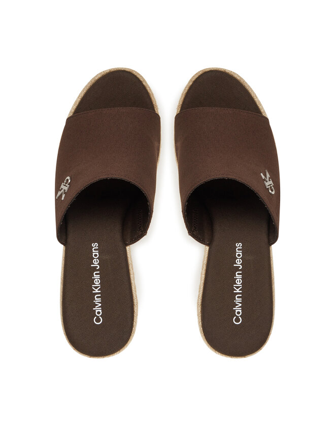 Calvin Klein Pantoletten Calvin Klein Wedge Rope Slide Mg YW0YW01699 Braun