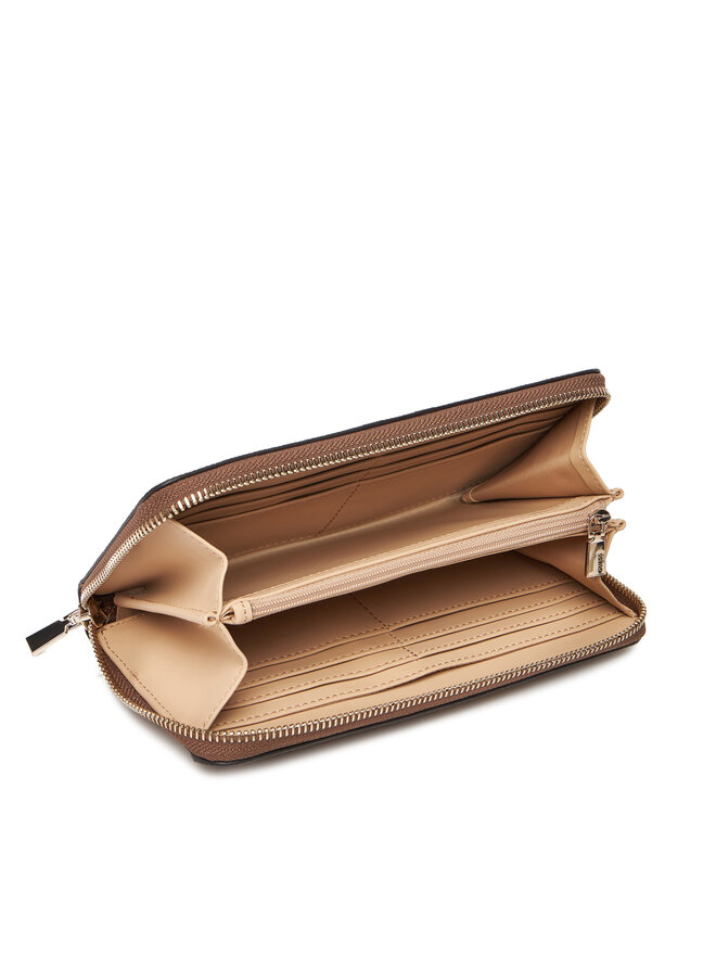 Guess Голям дамски портфейл Guess Laurell II Slg SWOS74 59146 Бежов
