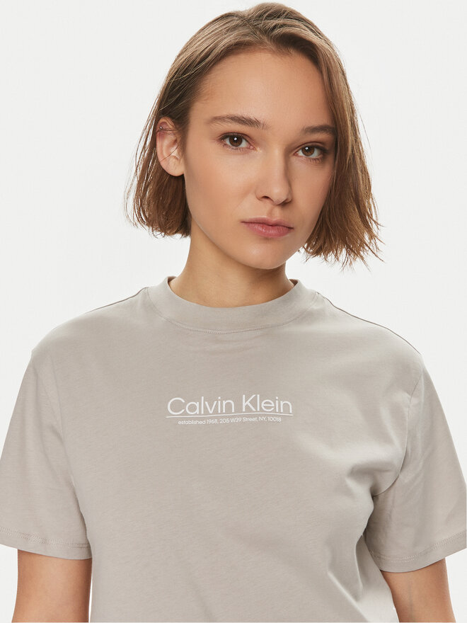 Calvin Klein Calvin Klein Camiseta Coordinates K20K207005 Beis Regular Fit