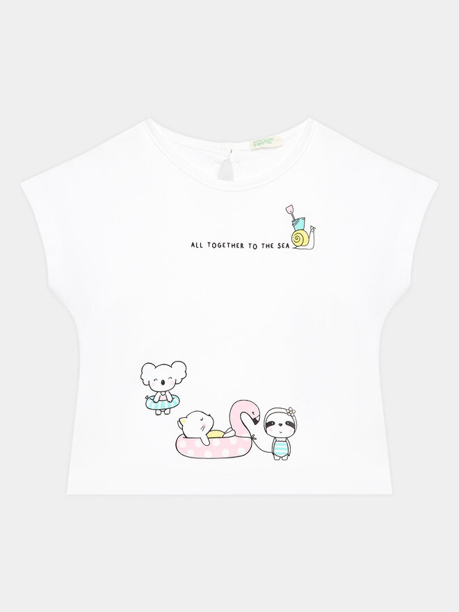 United Colors Of Benetton United Colors Of Benetton T-Shirt 3I1XA102W Weiß Regular Fit
