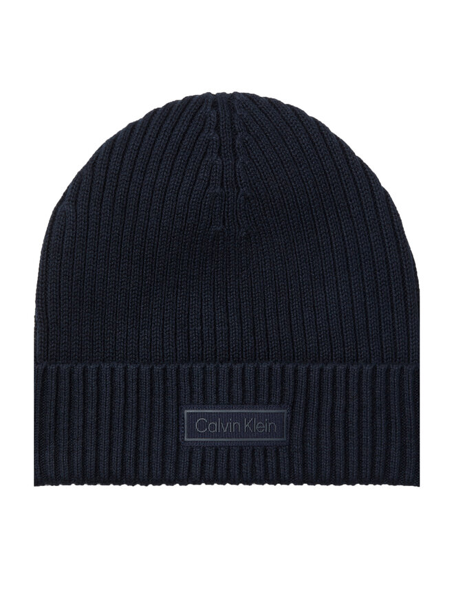 Calvin Klein Gorro Calvin Klein Patch Chunky Rib Cotton Beanie LV04D8053G Azul marino