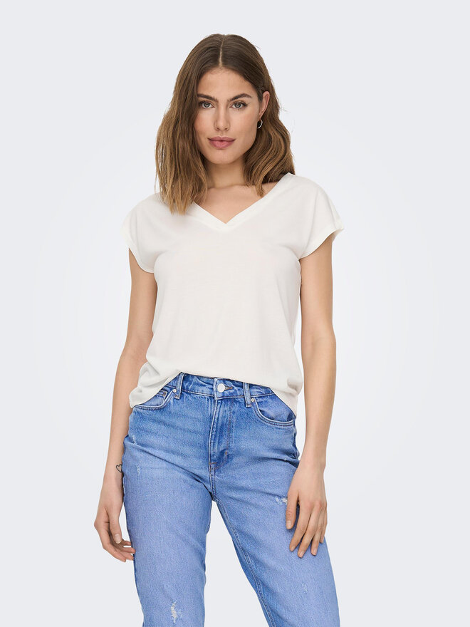 ONLY ONLY Marškinėliai Free 15287041 Balta Regular Fit