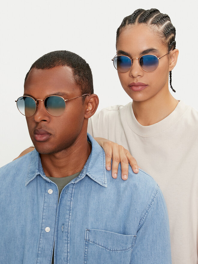 Ray-Ban Okulary przeciwsłoneczne Ray-Ban Round Metal 0RB3447 92023F Złoty