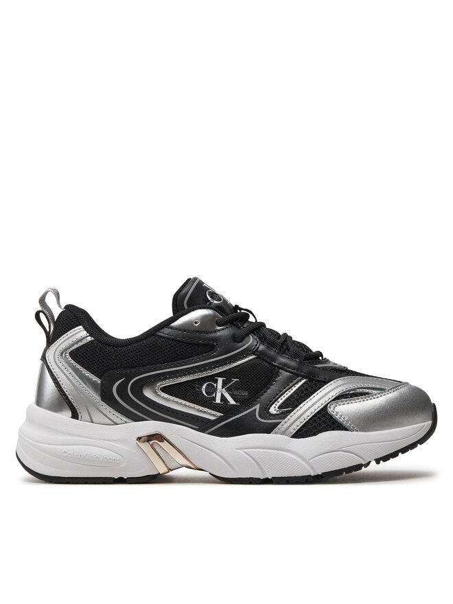 Calvin Klein Jeans Sneakersy Calvin Klein Jeans Retro Tennis Low Lace Mh Ml Mr YW0YW01381 Černá