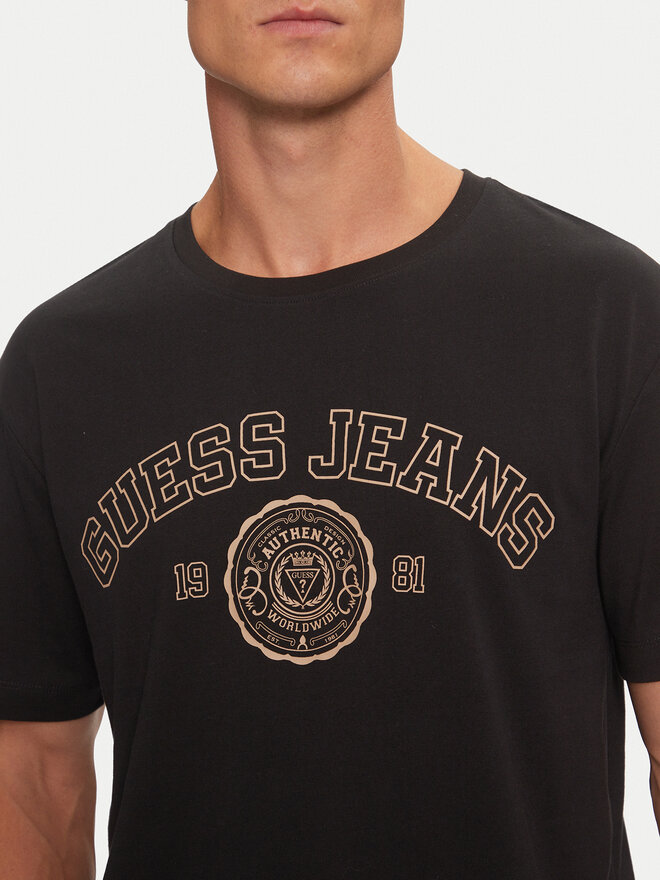Guess Guess Marškinėliai M4BI83 K8FQ4 Juoda Regular Fit