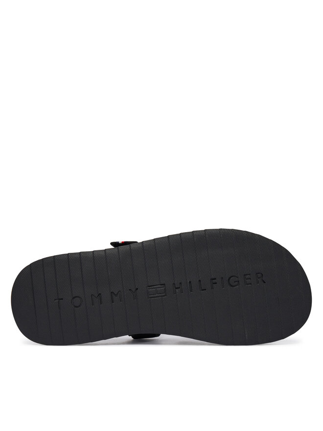 Tommy Hilfiger Pantoletten Tommy Hilfiger Adjustable Premium Lth Sandal FM0FM05773 Schwarz