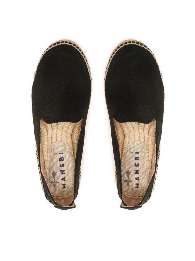 Manebi Εσπαντρίγιες Manebi Suede Flat Espadrilles Μαύρο