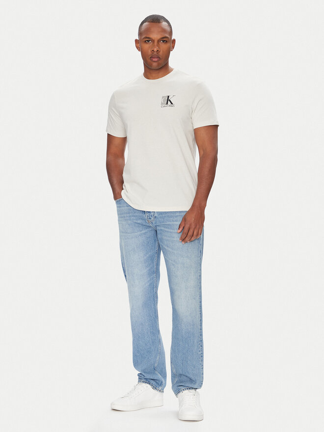 Calvin Klein Calvin Klein Camiseta Abstract Graphic LV04RC853G Écru Regular Fit