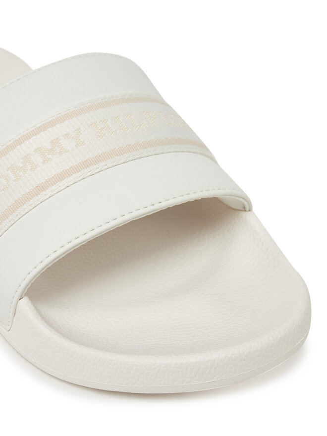 Tommy Hilfiger Şlapi Tommy Hilfiger Hilfiger Poolside With Webbing FW0FW08529 Alb