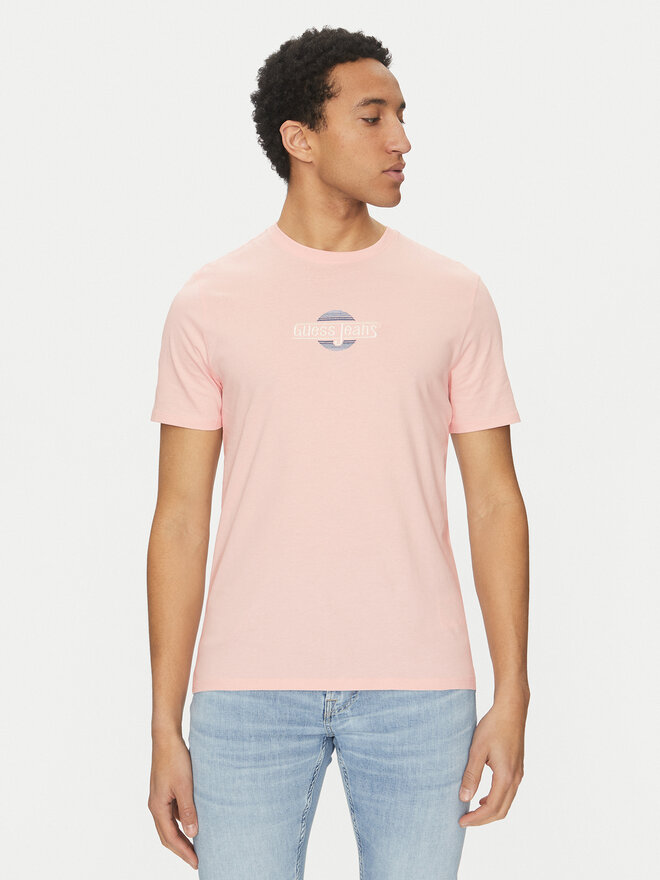 Guess Jeans Guess Jeans Póló M5GI23 K8HM0 Bézs Slim Fit