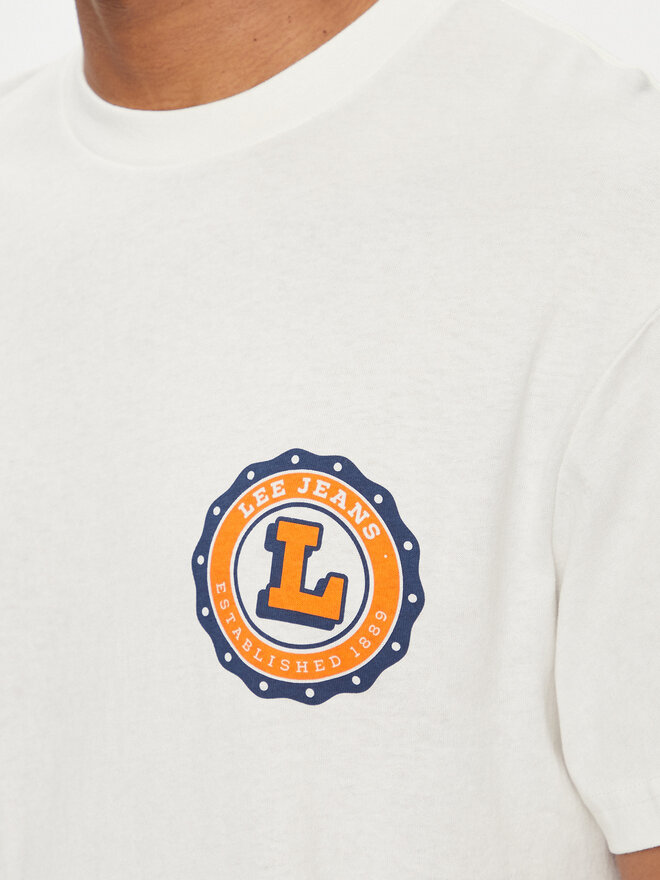Lee Lee T-Shirt Varsity 112350085 Écru Relaxed Fit