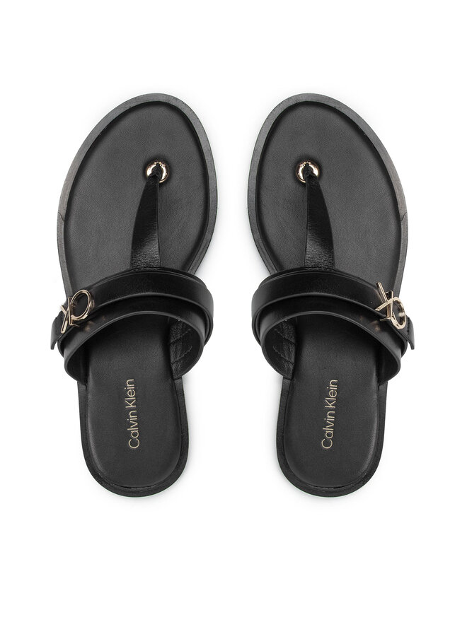 Calvin Klein Джапанки Calvin Klein Almond Flat Tp Slide W/Hdw HW0HW00829 Черен