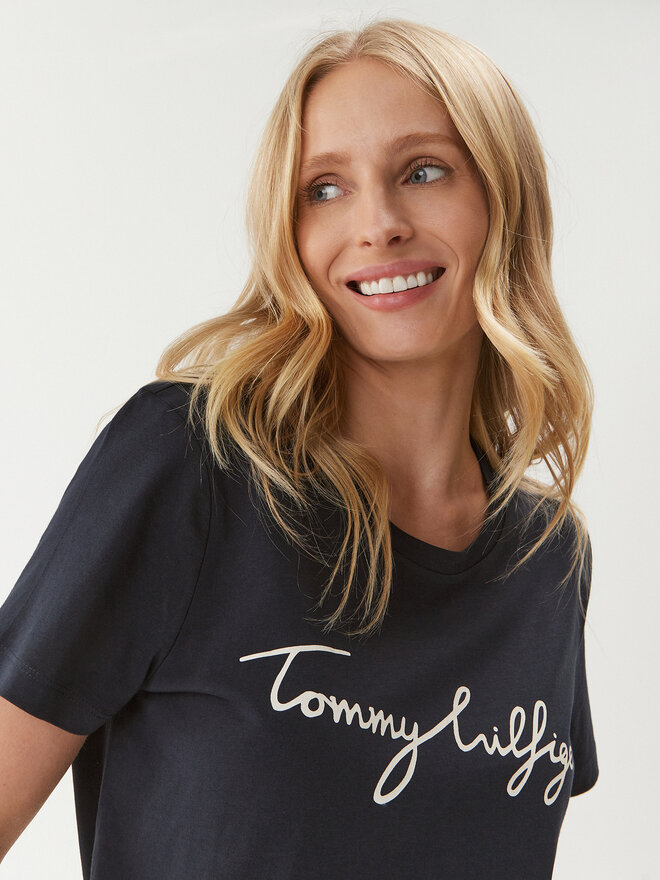 Tommy Hilfiger Tommy Hilfiger Póló Heritage Graphic Tee WW0WW24967 Sötétkék Regular Fit