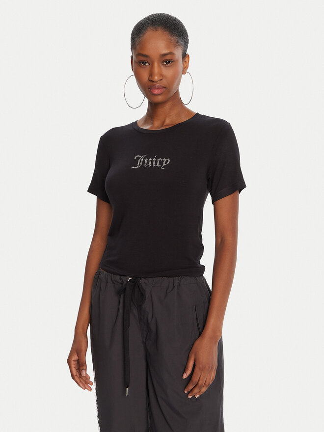 Juicy Couture Juicy Couture Camiseta Sheer JCWCT225301 Negro Slim Fit