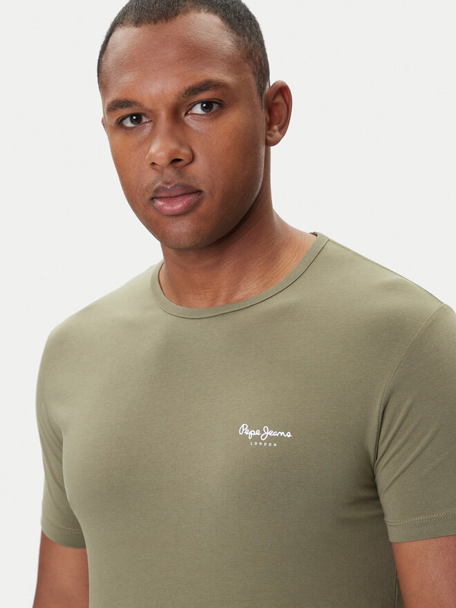 Pepe Jeans Pepe Jeans Camiseta Original Basic 3N PM5010133 Caqui Regular Fit