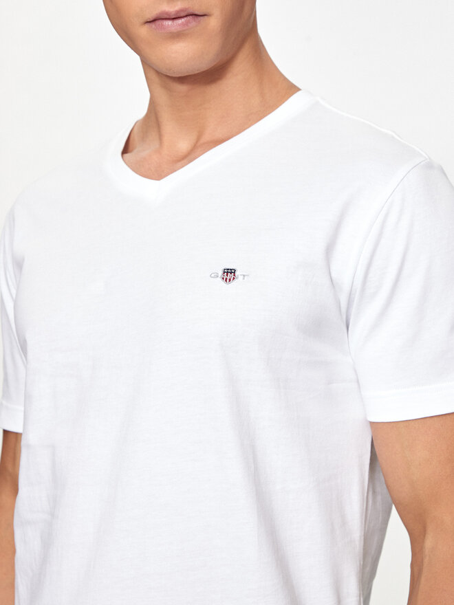 Gant Gant Marškinėliai Shield 2003186 Balta Slim Fit
