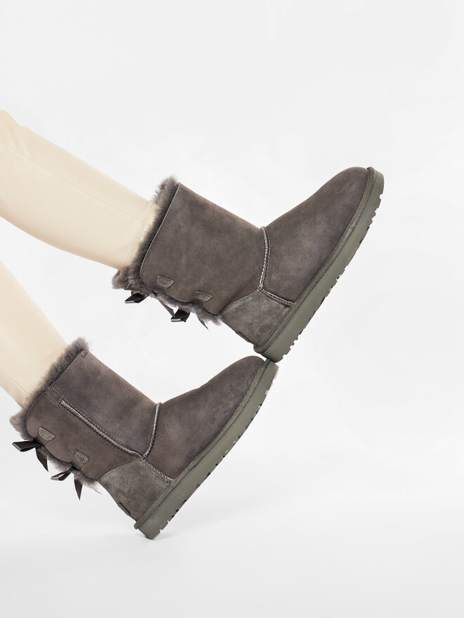 Ugg Μπότες Χιονιού Ugg W Bailey Bow II 1016225 Γκρι
