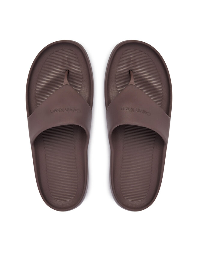 Calvin Klein Zehentrenner Calvin Klein One Piece Eva Flip Flop Thong HW0HW02957 Braun