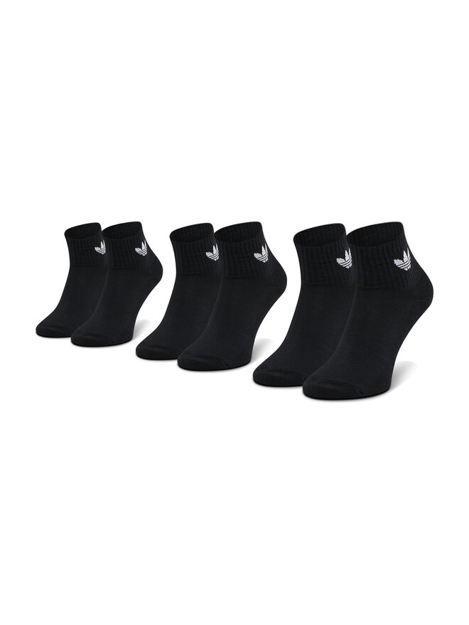 adidas Súprava 3 párov vysokých ponožiek unisex adidas Mid-Cut Crew FM0643 Čierna
