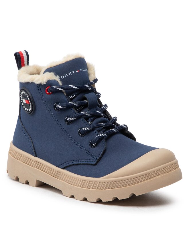 Tommy Hilfiger Planinarske cipele Tommy Hilfiger Lace-Up Bootie T3B5-32530-1484 S Tamnoplava