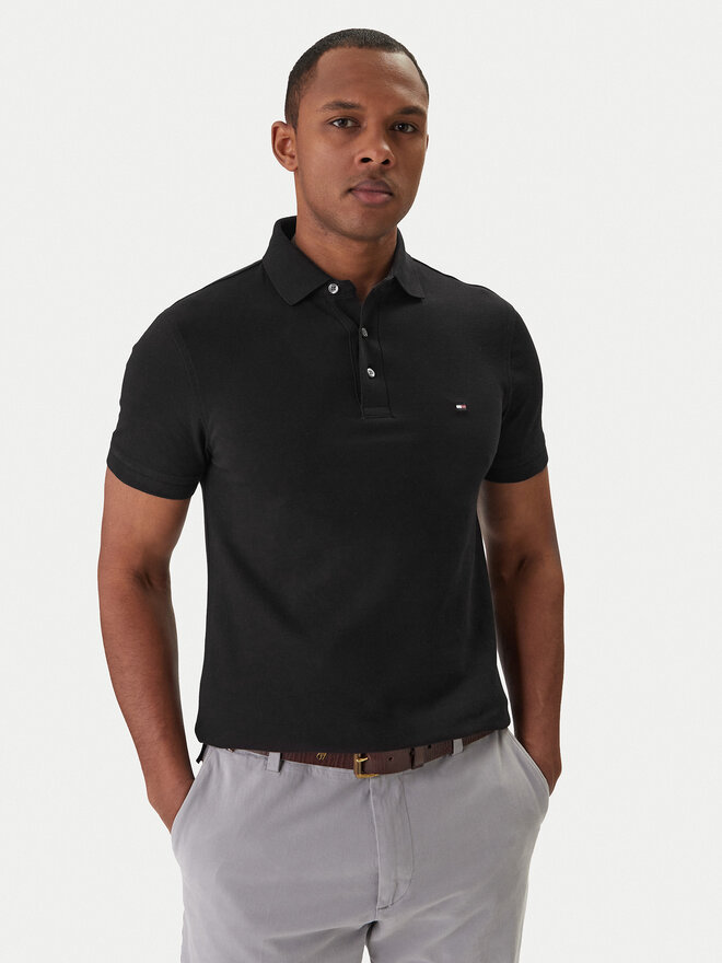Tommy Hilfiger Tommy Hilfiger Poloshirt 1985 MW0MW17771 Schwarz Slim Fit