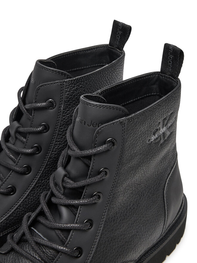 Calvin Klein Csizma Calvin Klein Eva Mid Laceup Boot Lth YM0YM00751 Fekete