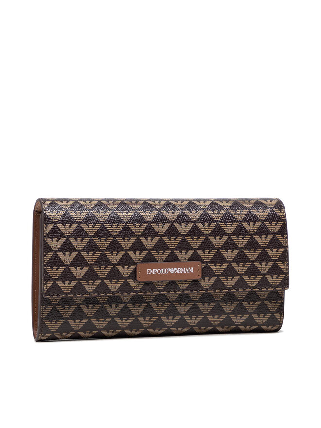 Emporio Armani Голям дамски портфейл Emporio Armani Y3H170 YFH1E 85217 Кафяв