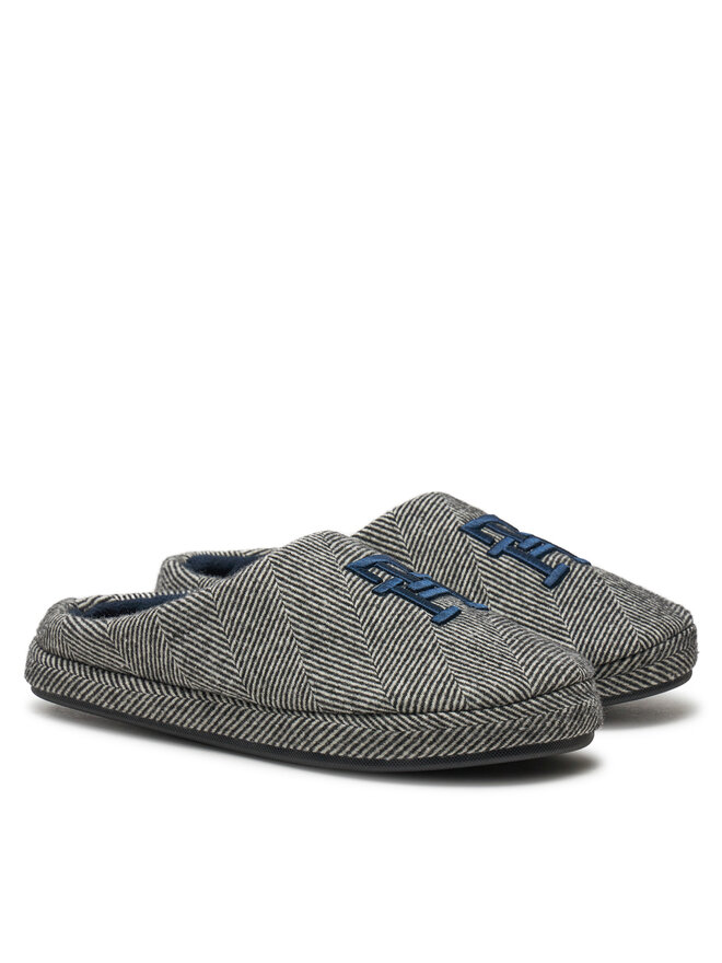 Tommy Hilfiger Papuče Tommy Hilfiger Embroi Herringbone House Shoe FM0FM05539 Čierna