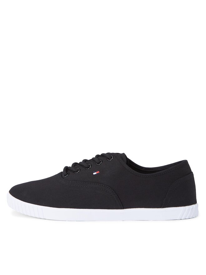 Tommy Hilfiger Tenisky Tommy Hilfiger Canvas Lace Up Sneaker FW0FW07805 Černá
