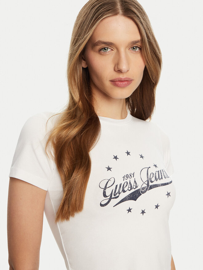 Guess Jeans Guess Jeans Camiseta W5RI59 J1314 Blanco Regular Fit