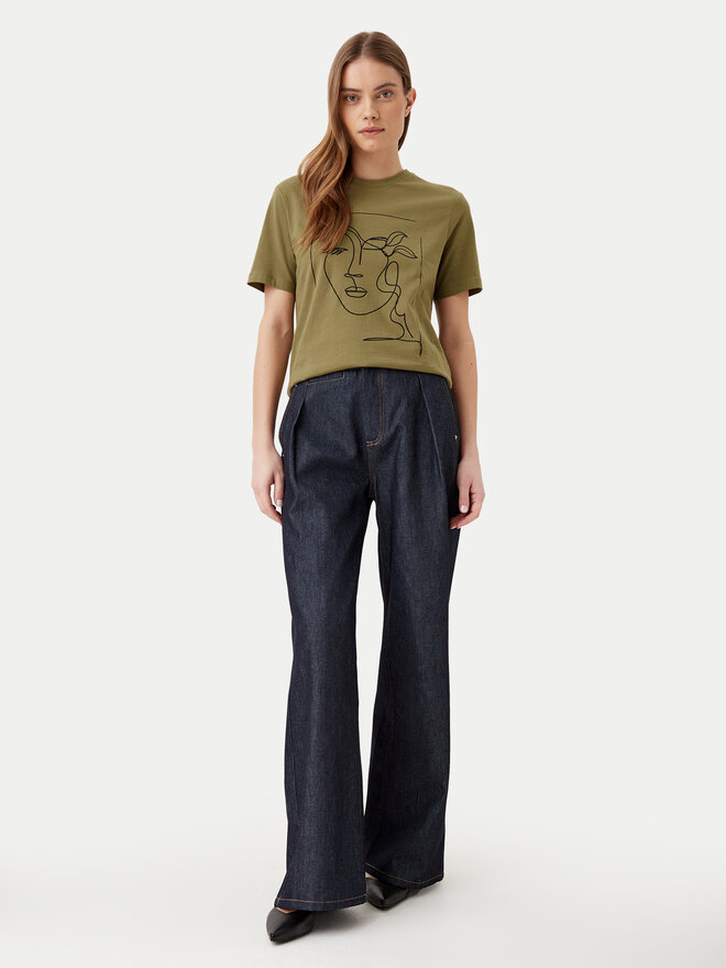 Vila Vila T-Shirt Sybilla 14103247 Πράσινο Regular Fit