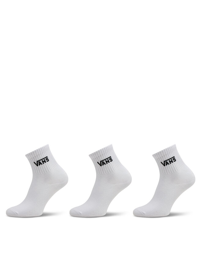 Vans Súprava 3 párov vysokých dámskych ponožiek Vans Classic Half Crew Sock VN00073EWHT1 Biela