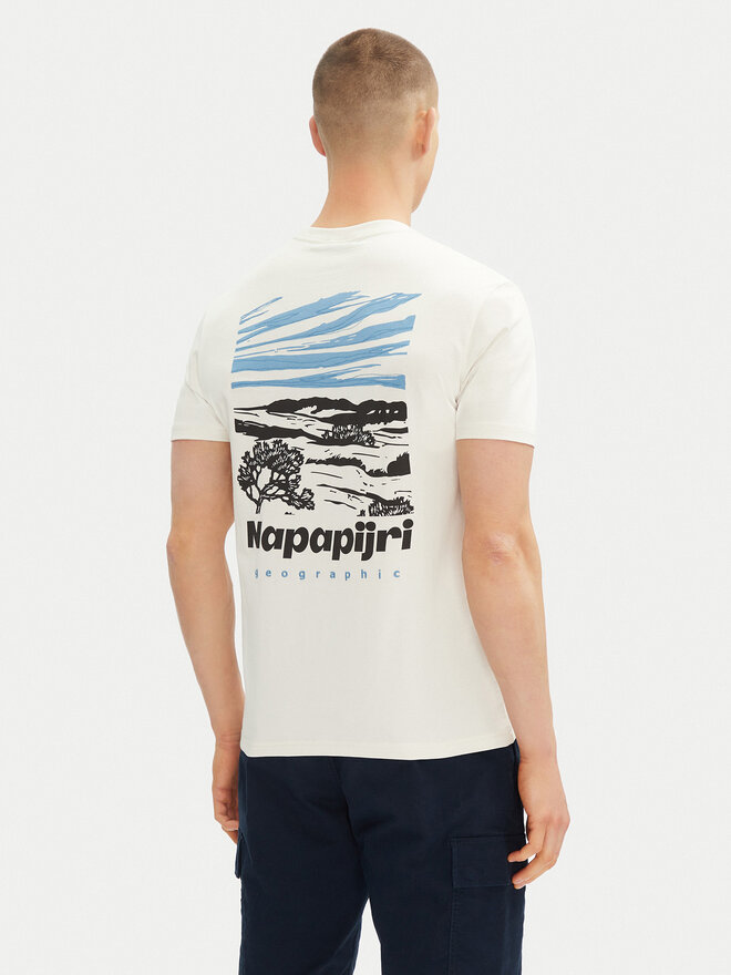 Napapijri Napapijri Majica S-Vignoni Back SS NP0A4ILXN1A1 Bela Regular Fit