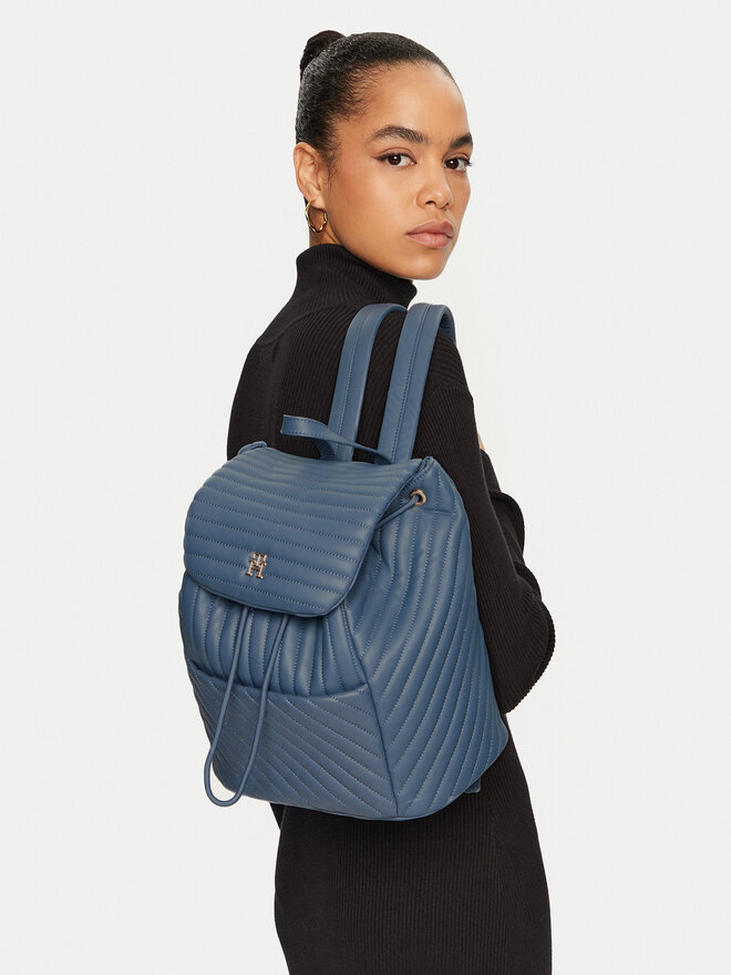 Tommy Hilfiger Rucsac Tommy Hilfiger Poppy Reform Flap Backpack Qu AW0AW17014 Albastru