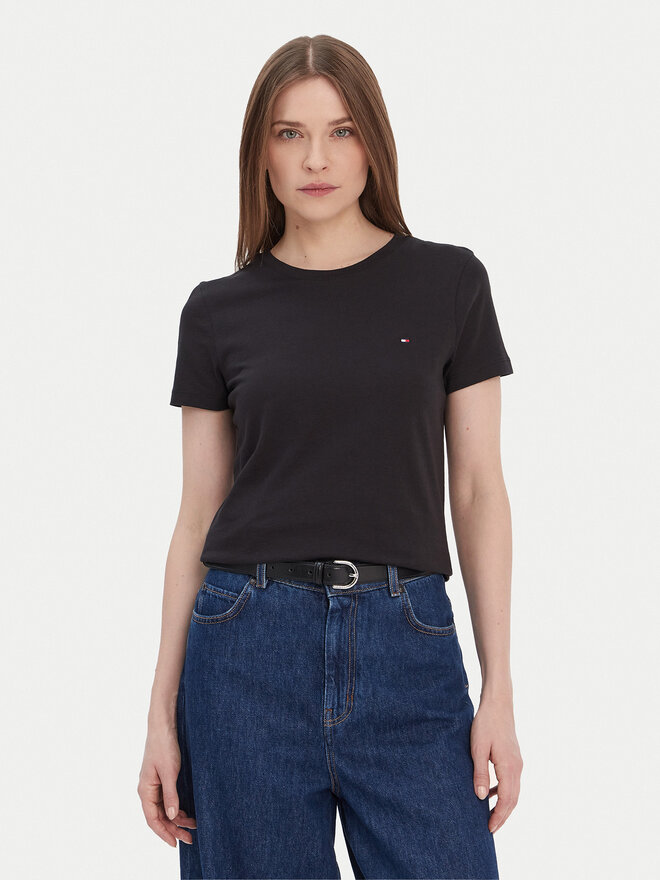 Tommy Hilfiger Tommy Hilfiger T-Shirt Heritage Crew WW0WW22043 Schwarz Regular Fit