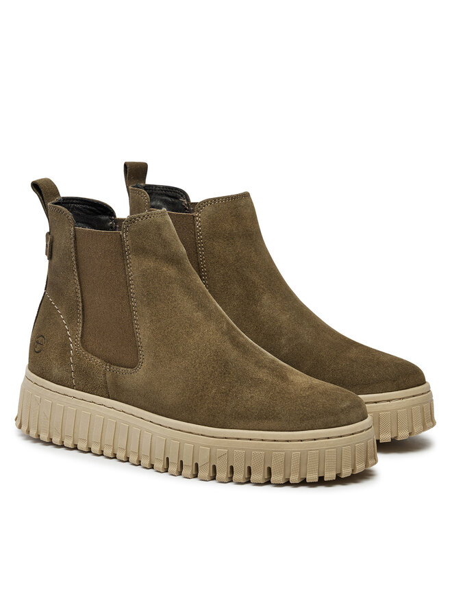 Tamaris Kotníková obuv s elastickým prvkem Tamaris 1-25405-43 Khaki