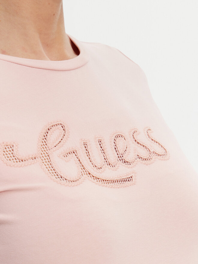 Guess Guess Camiseta W5GI47 KA0Q1 Rosa Slim Fit