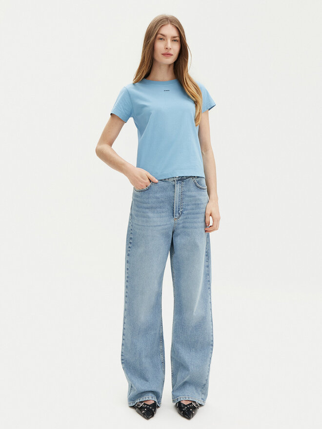 PINKO PINKO Marškinėliai Basico 100373 Mėlyna Regular Fit