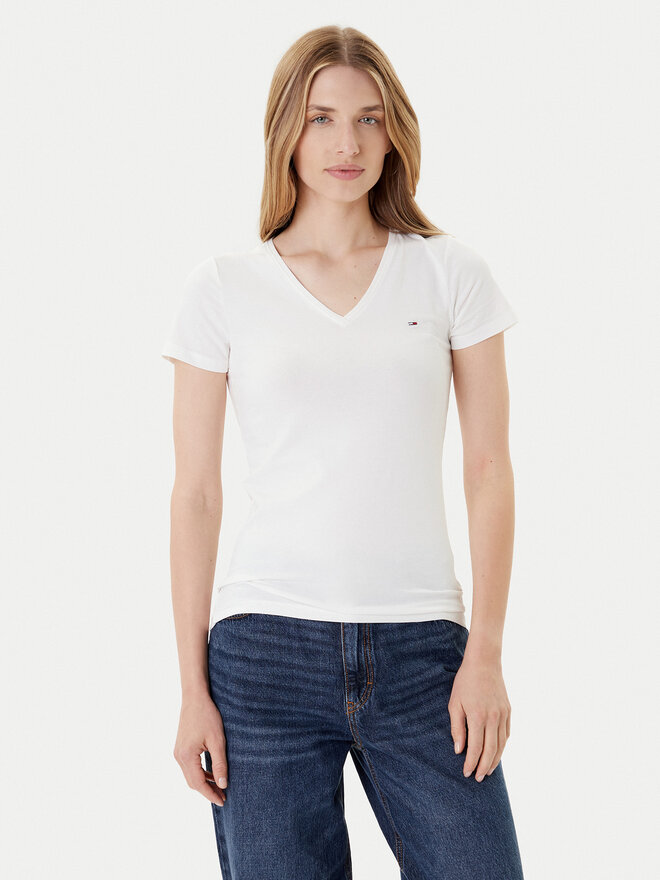 Tommy Jeans Tommy Jeans T-Shirt Tjw Skinny Stretch DW0DW09197 Λευκό Slim Fit