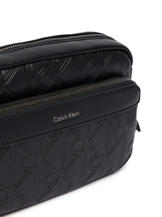 Calvin Klein Umhängetasche Calvin Klein Emblem Aop Deboss Camera Bag LV04D3563G Schwarz