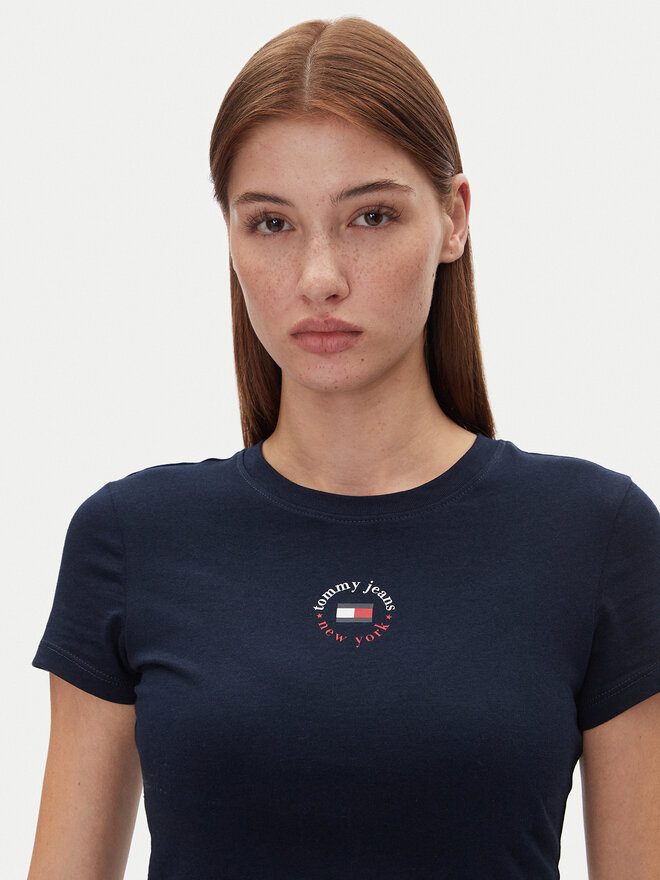 Tommy Jeans Tommy Jeans Marškinėliai Tjw Slim Essential Logo 2 Tee DW0DW20316 Tamsiai mėlyna Regular Fit