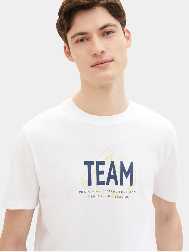 Tom Tailor Denim Tom Tailor Denim T-Shirt 1040838 Λευκό Regular Fit