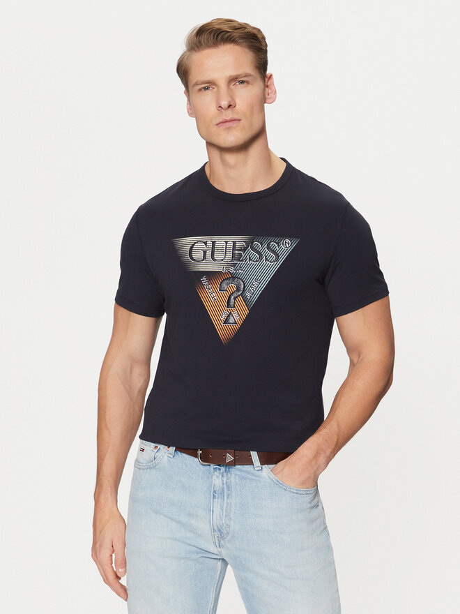 Guess Guess Póló M5RI14 J1314 Sötétkék Slim Fit