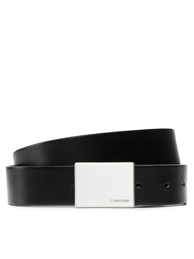 Calvin Klein Pánský pásek Calvin Klein Formal Plaque Belt 3.5cm K50K504309 Černá