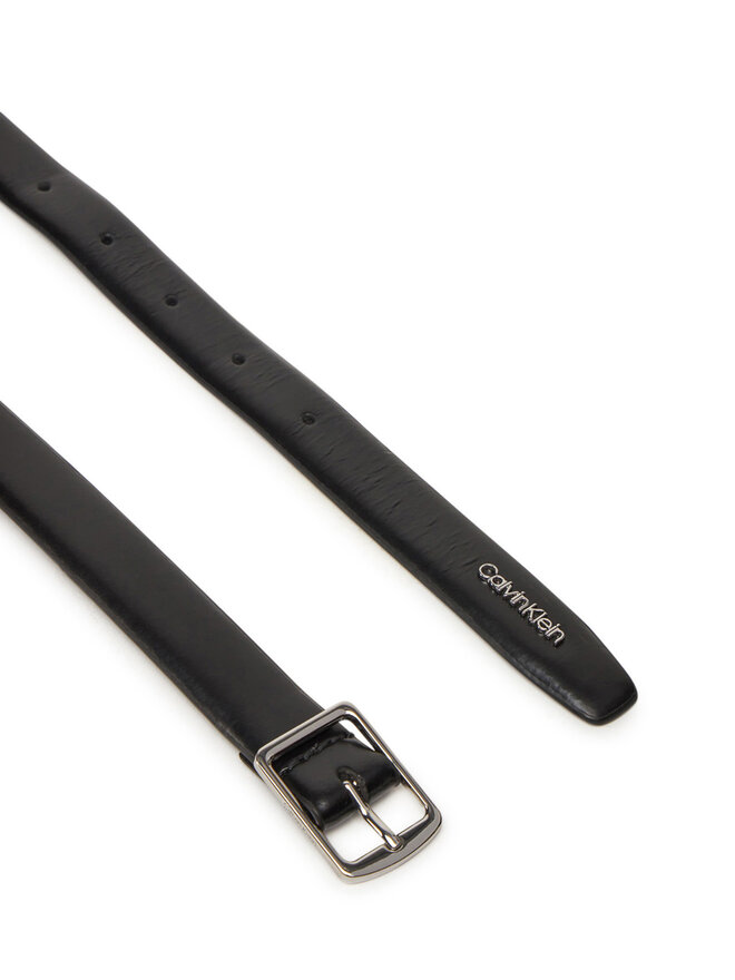Calvin Klein Pasek Damski Calvin Klein Slim Square Buckle Belt 2.0 K60K613235 Czarny