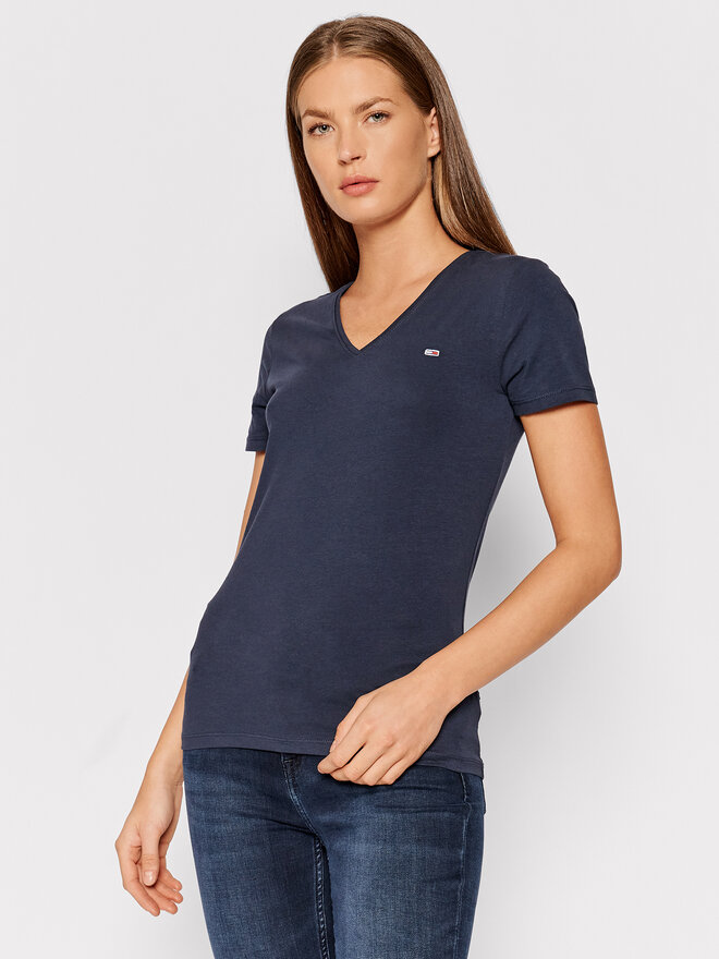 Tommy Jeans Tommy Jeans Póló Tjw Skinny Stretch DW0DW09197 Sötétkék Slim Fit